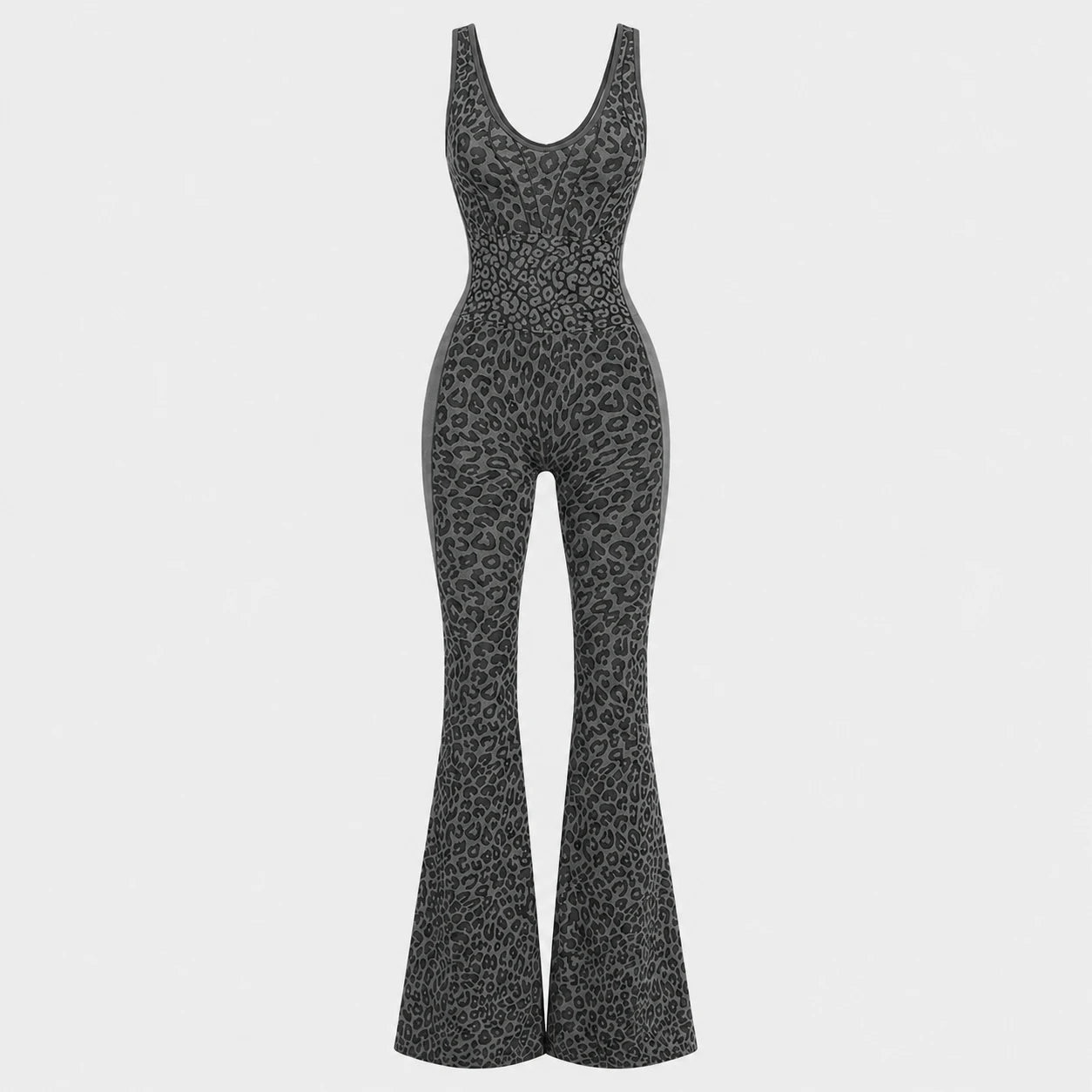 Leopard Print Flare Jumpsuit WHD0606630