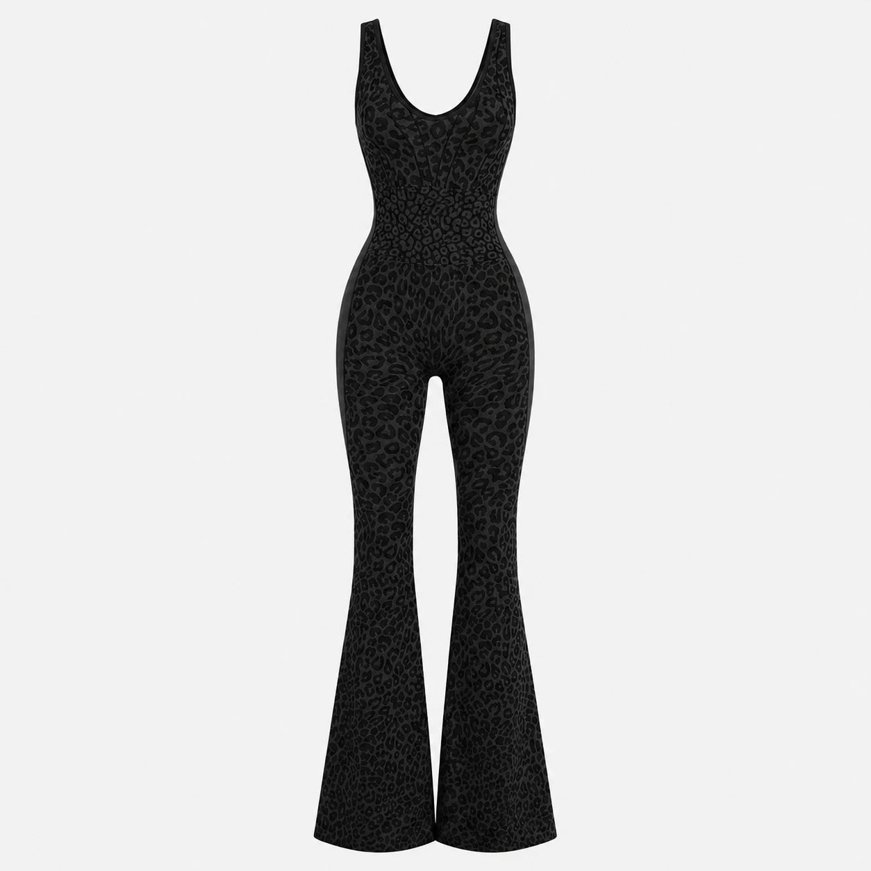 Leopard Print Flare Jumpsuit WHD0606630