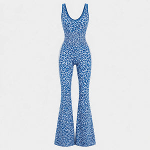 Leopard Print Flare Jumpsuit WHD0606630