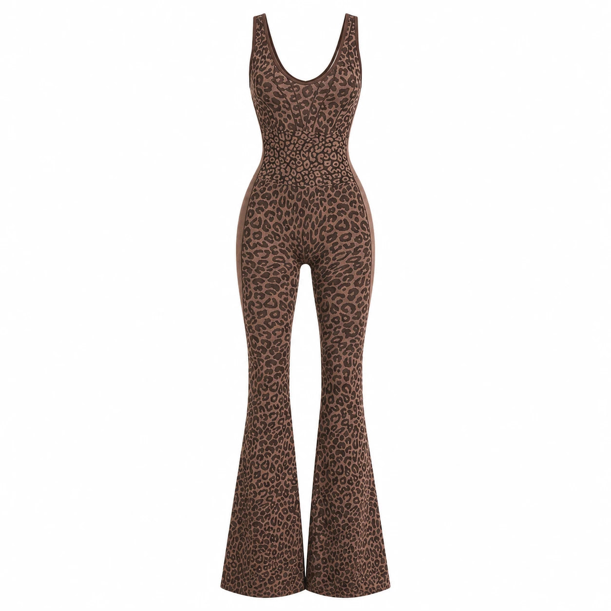Leopard Print Flare Jumpsuit WHD0606630