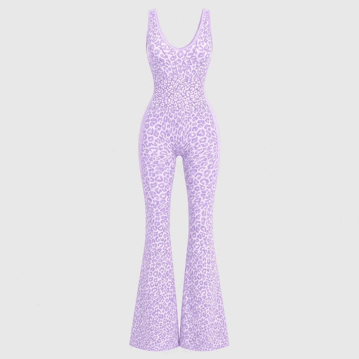 Leopard Print Flare Jumpsuit WHD0606630