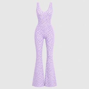 Leopard Print Flare Jumpsuit WHD0606630
