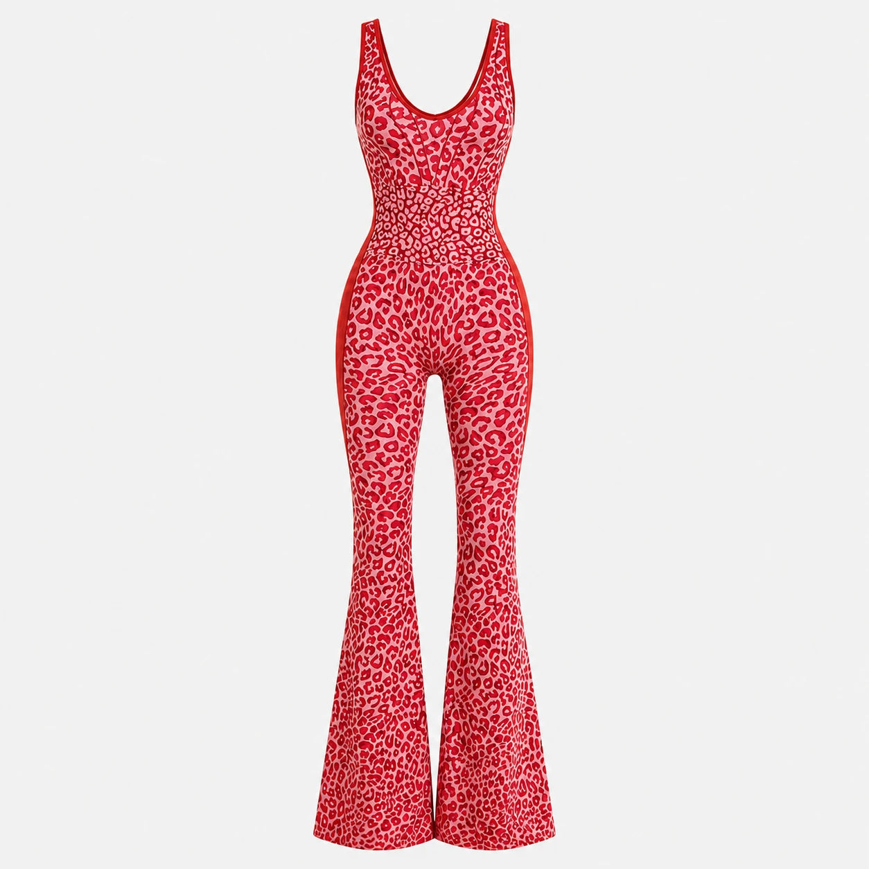Leopard Print Flare Jumpsuit WHD0606630