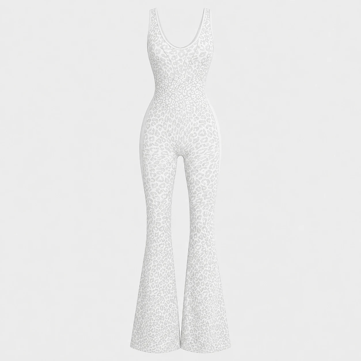 Leopard Print Flare Jumpsuit WHD0606630