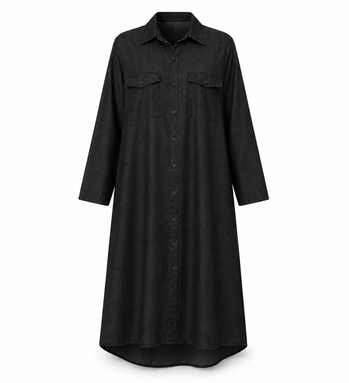 Relaxed Denim-Look Shirt Dress WHD0607006