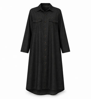 Relaxed Denim-Look Shirt Dress WHD0607006
