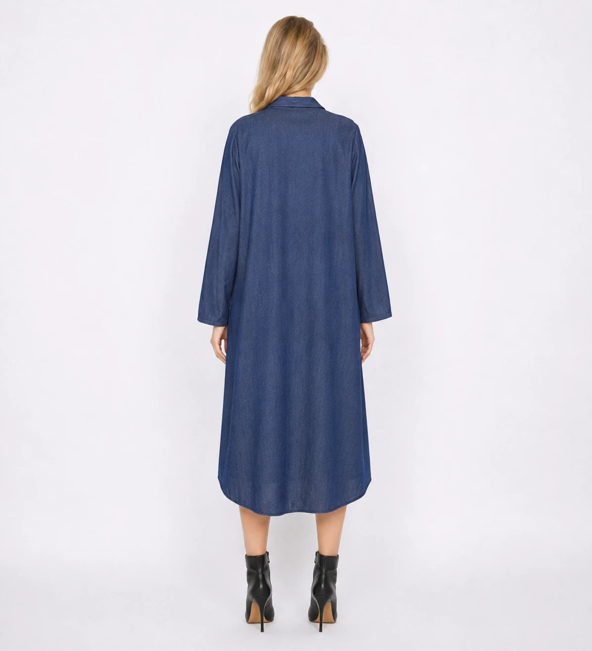 Relaxed Denim-Look Shirt Dress WHD0607006