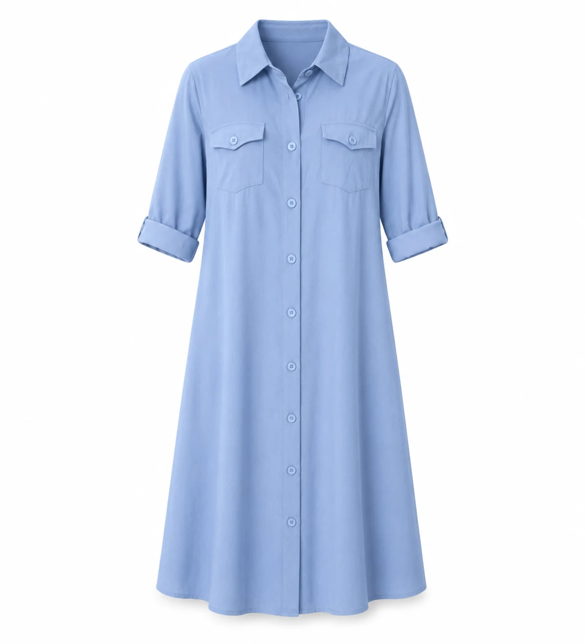 Light Blue Shirt Dress WHD0607007
