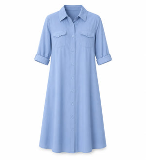 Light Blue Shirt Dress WHD0607007