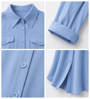 Light Blue Shirt Dress WHD0607007