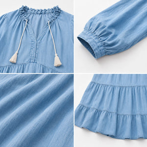 Ruffle Neck Tiered Maxi Dress WHD0607008