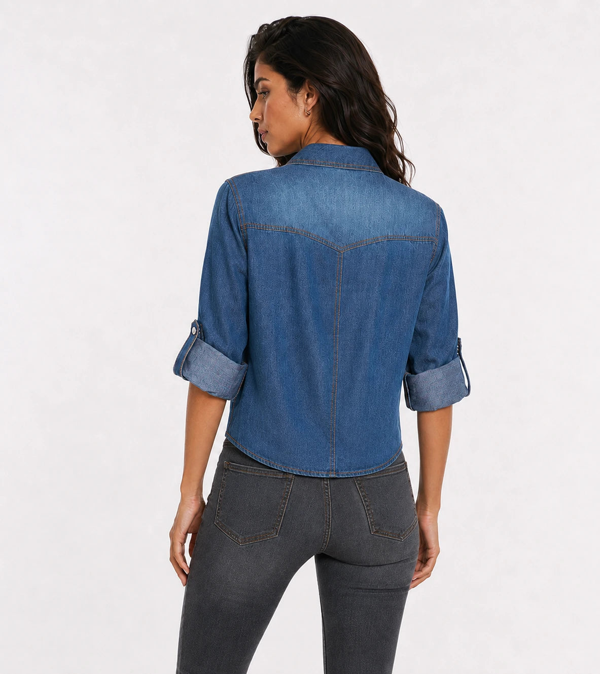 Tie-Front Denim Shirt Top WHD0607020