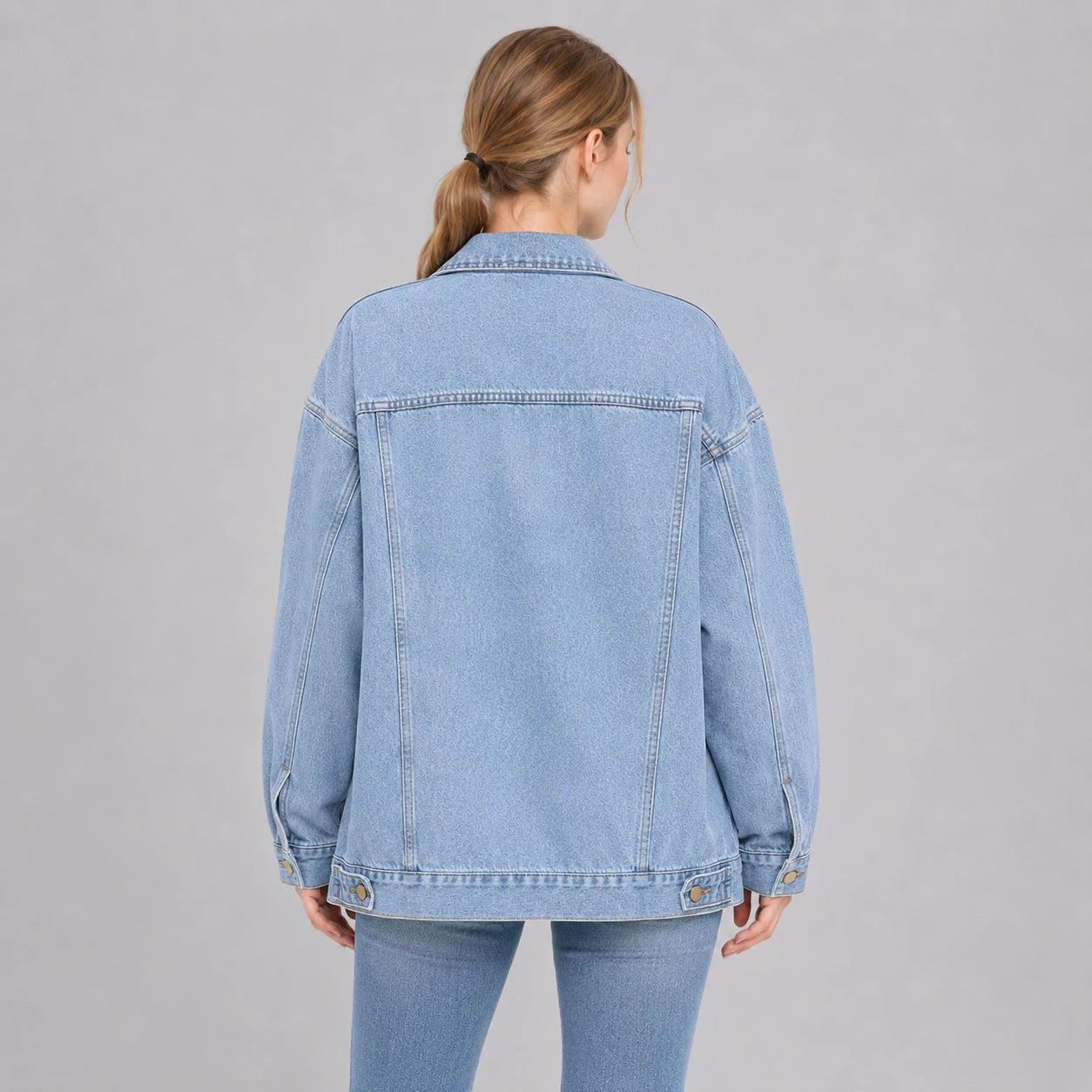 Oversized Longline Denim Jacket WHD0607023