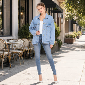 Oversized Longline Denim Jacket WHD0607023
