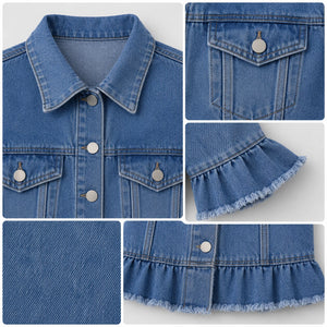 Ruffle Sleeve Denim Jacket WHD0607027