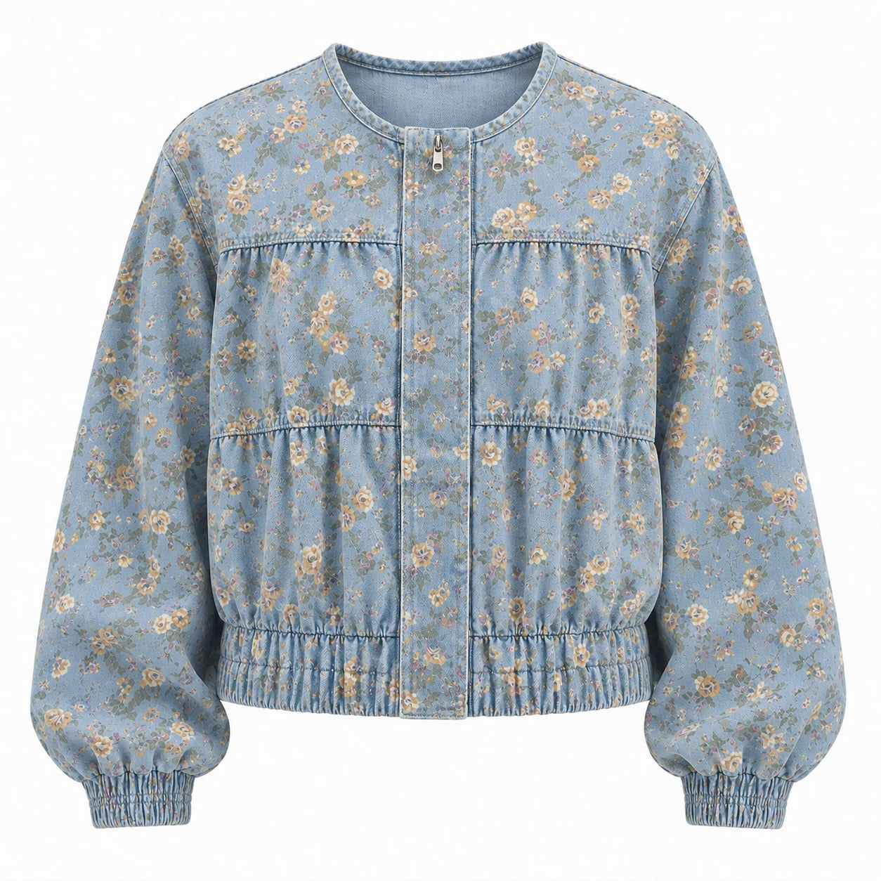 Floral Gathered Bomber Jacket WHD0607028