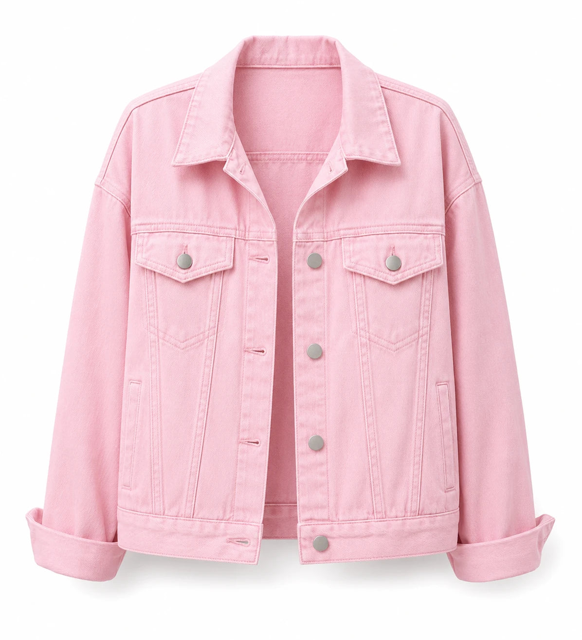 Oversized Pink Denim Jacket WHD0607030