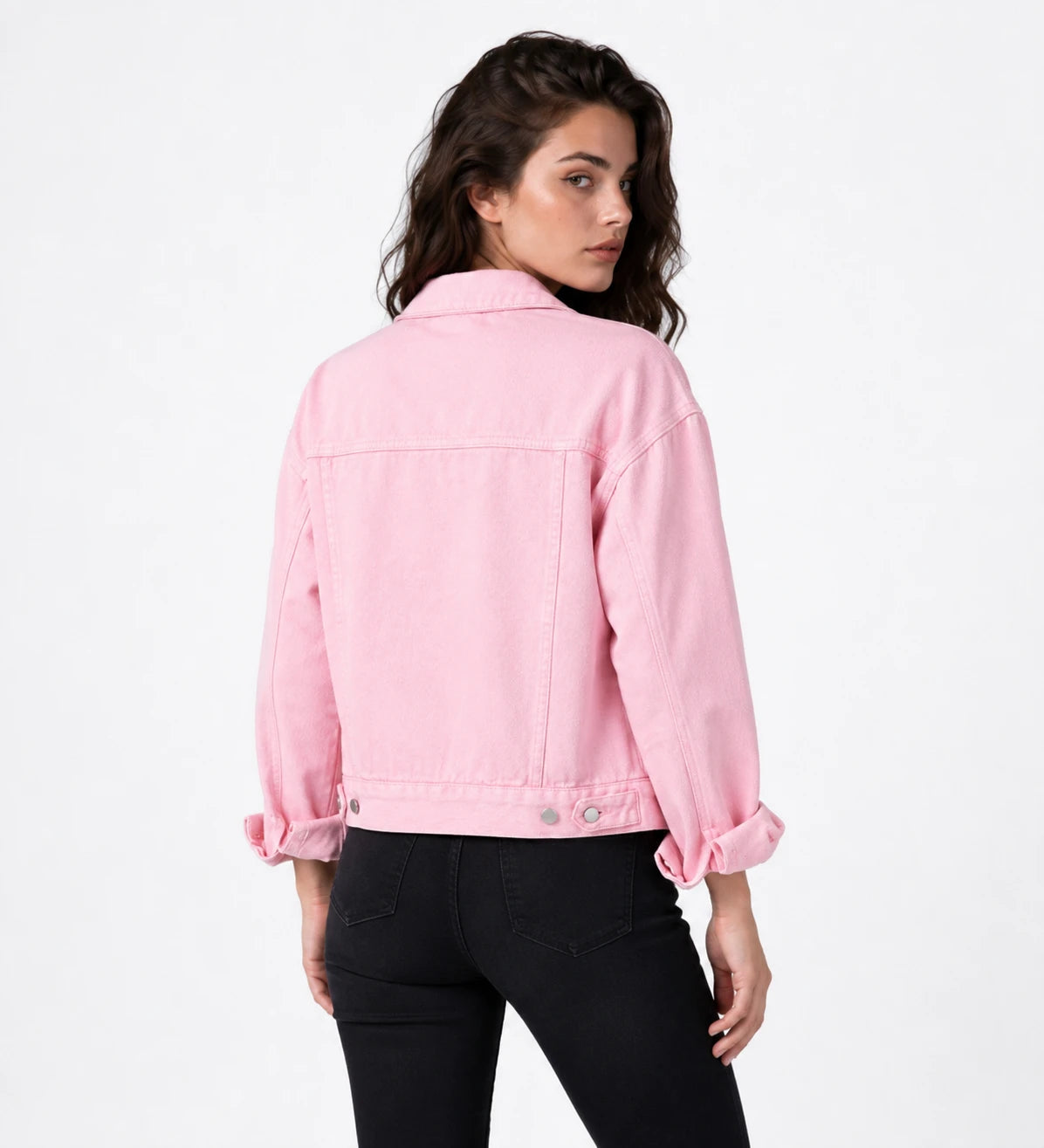 Oversized Pink Denim Jacket WHD0607030