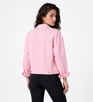 Oversized Pink Denim Jacket WHD0607030