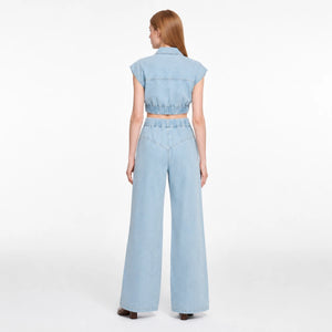 Cropped Denim Wide Leg Set WHD0607032