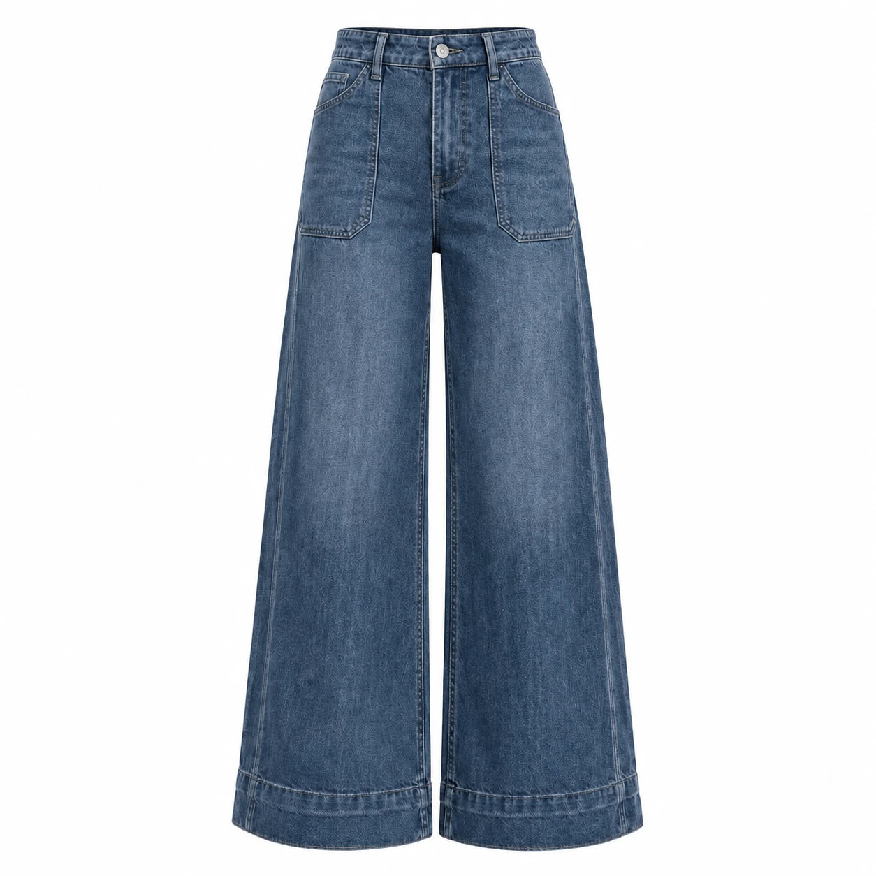 Washed Brown Wide Leg Jeans WHD0607041
