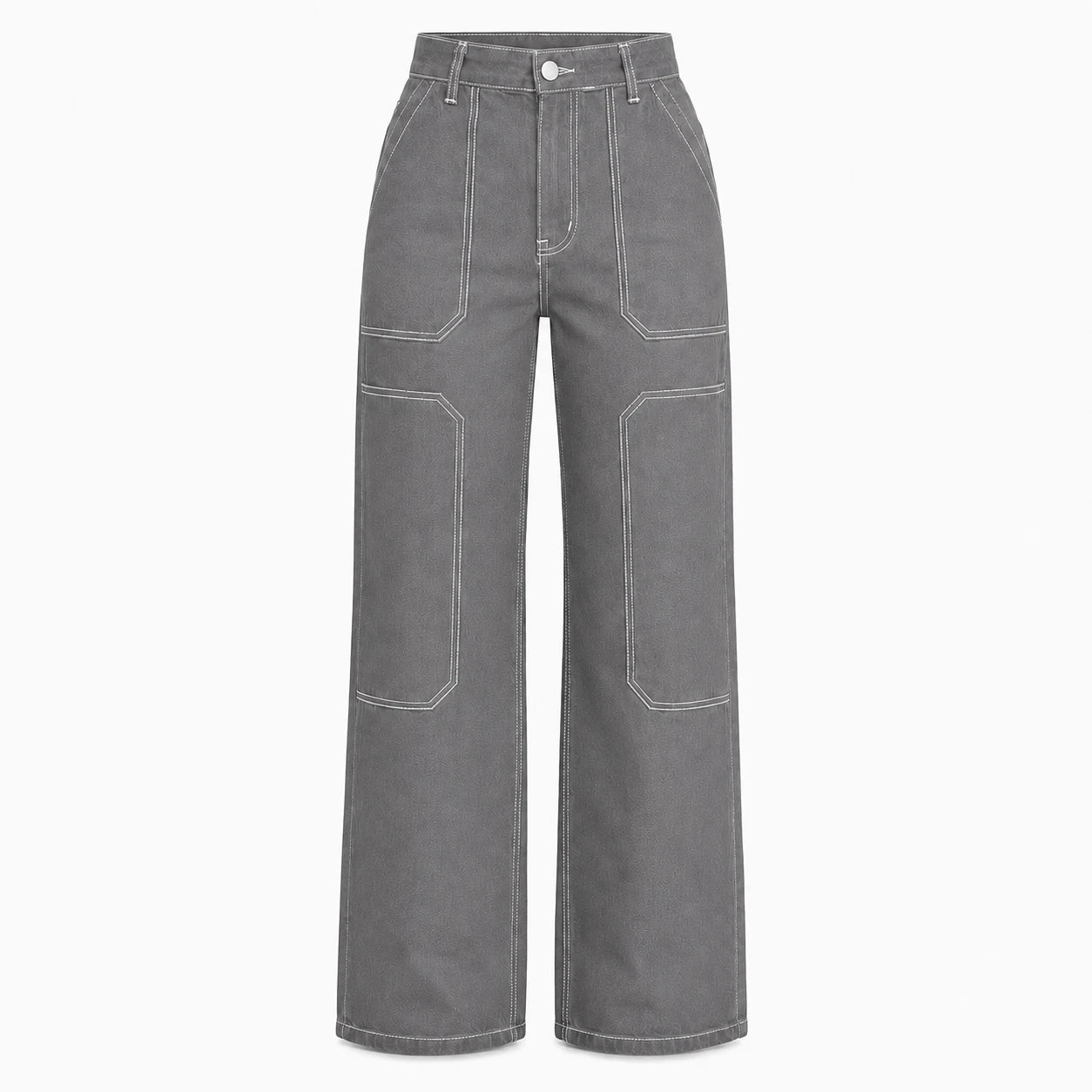 Contrast Stitch Wide Leg Utility Pants WHD0607042