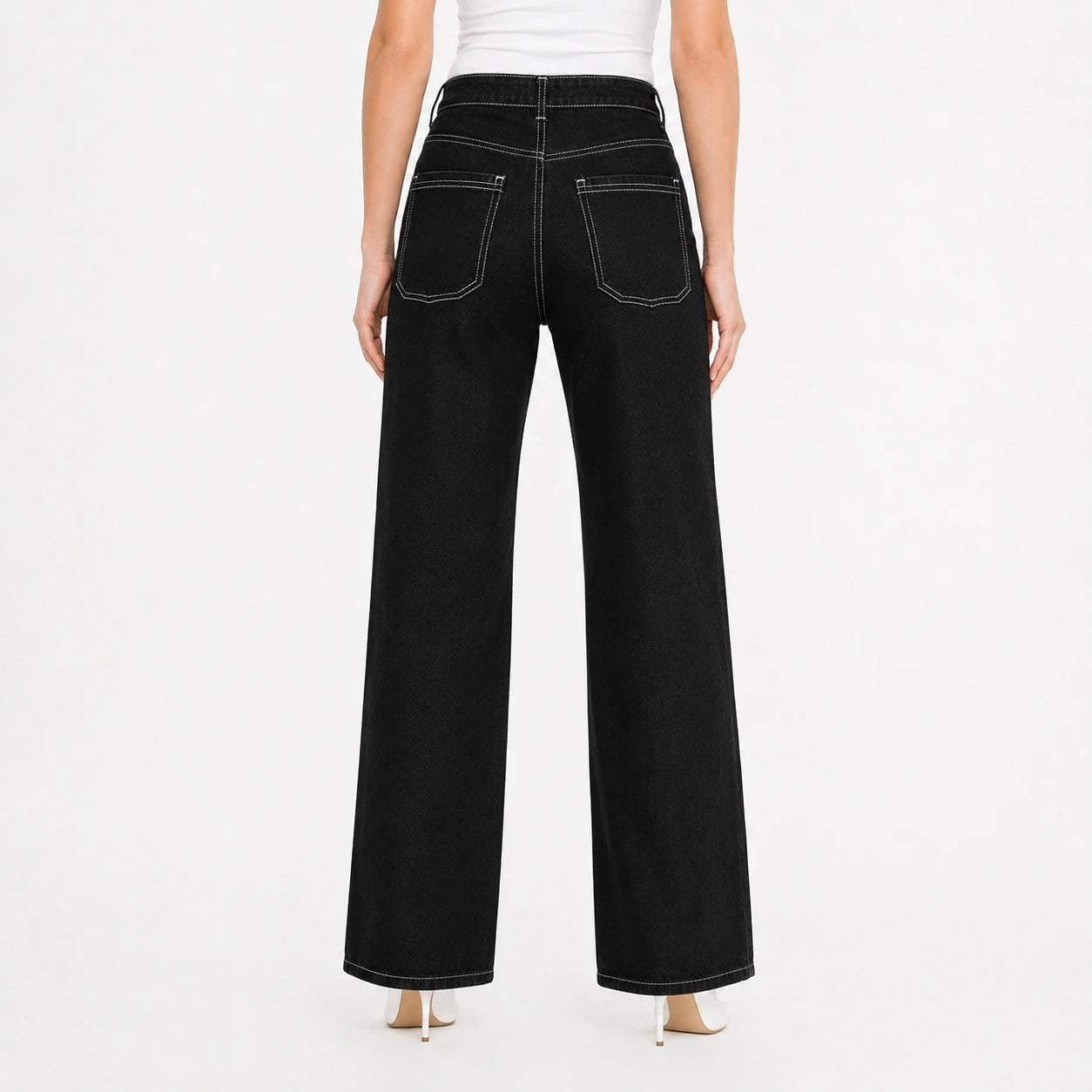 Contrast Stitch Wide Leg Utility Pants WHD0607042