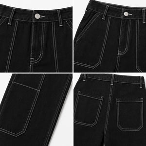 Contrast Stitch Wide Leg Utility Pants WHD0607042