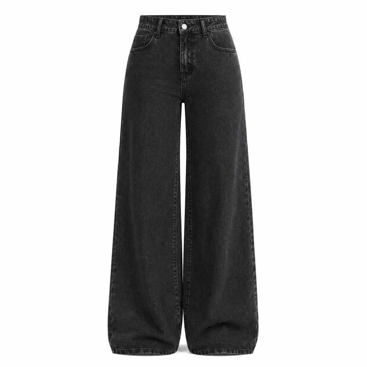 Washed Black Wide Leg Jeans WHD0607044