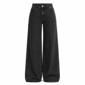 Washed Black Wide Leg Jeans WHD0607044