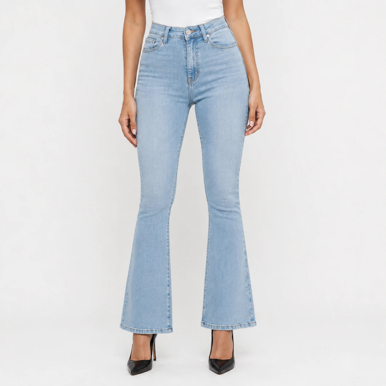 Bow Embroidered Flare Jeans WHD0607045