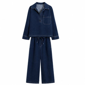 Relaxed Denim Wide Leg Set WHD0607072