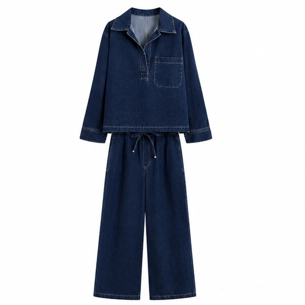 Relaxed Denim Wide Leg Set WHD0607072
