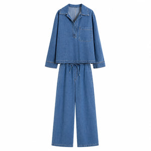 Relaxed Denim Wide Leg Set WHD0607072