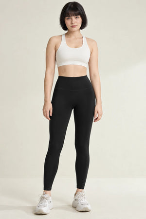 WEARHUB Polyester-Spandex Curved-Seam Sculpting Yoga Leggings — Dusty Rose, front view