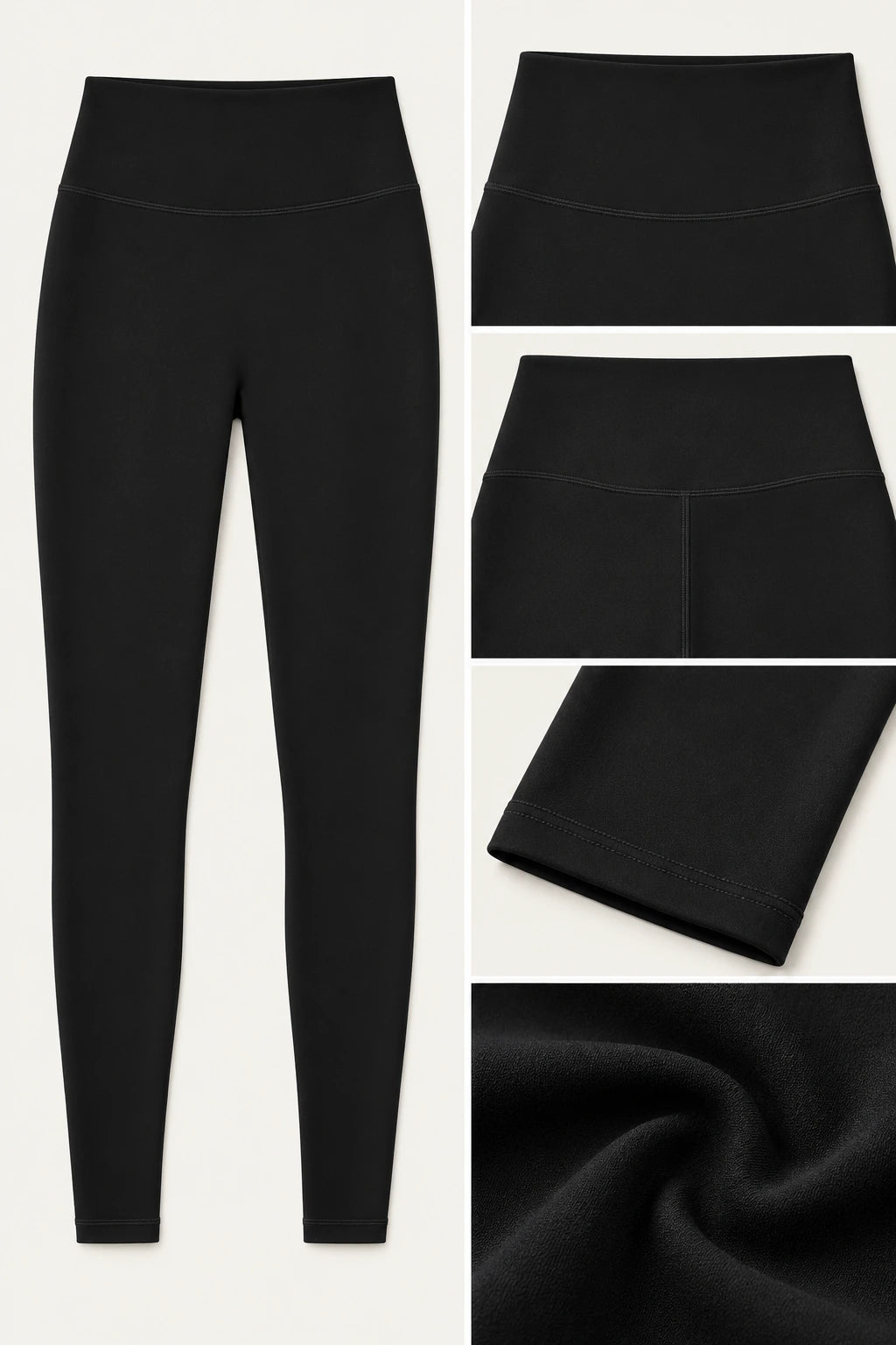 WEARHUB Polyester-Spandex Curved-Seam Sculpting Yoga Leggings — Dusty Rose, fabric and stitching details