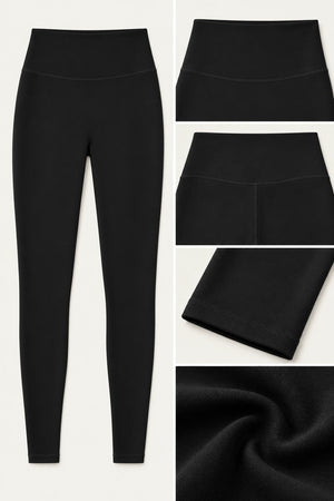 WEARHUB Polyester-Spandex Curved-Seam Sculpting Yoga Leggings — Dusty Rose, fabric and stitching details