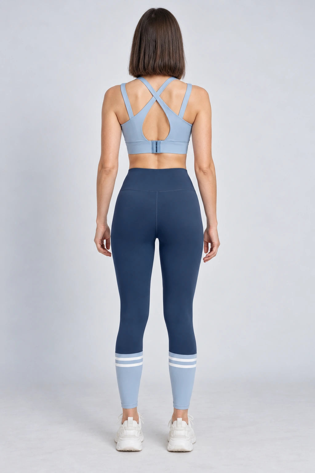 WEARHUB Polyester-Spandex Hem-Panel Active Pants — Starry Black, back view