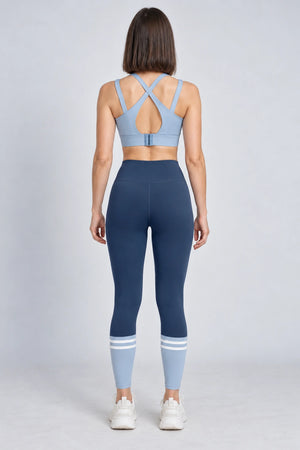 WEARHUB Polyester-Spandex Hem-Panel Active Pants — Starry Black, back view