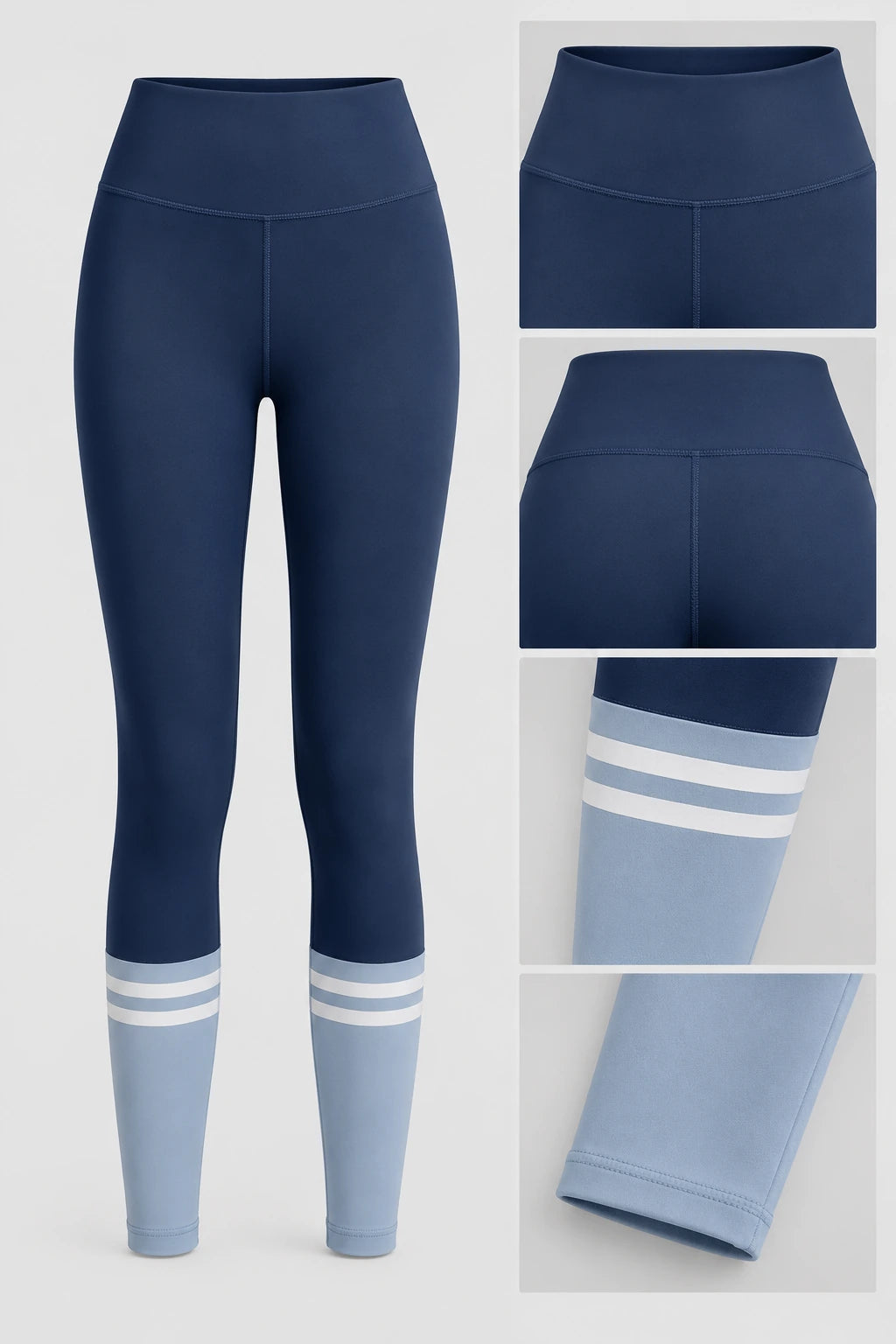 WEARHUB Polyester-Spandex Hem-Panel Active Pants — Starry Black, fabric and stitching details