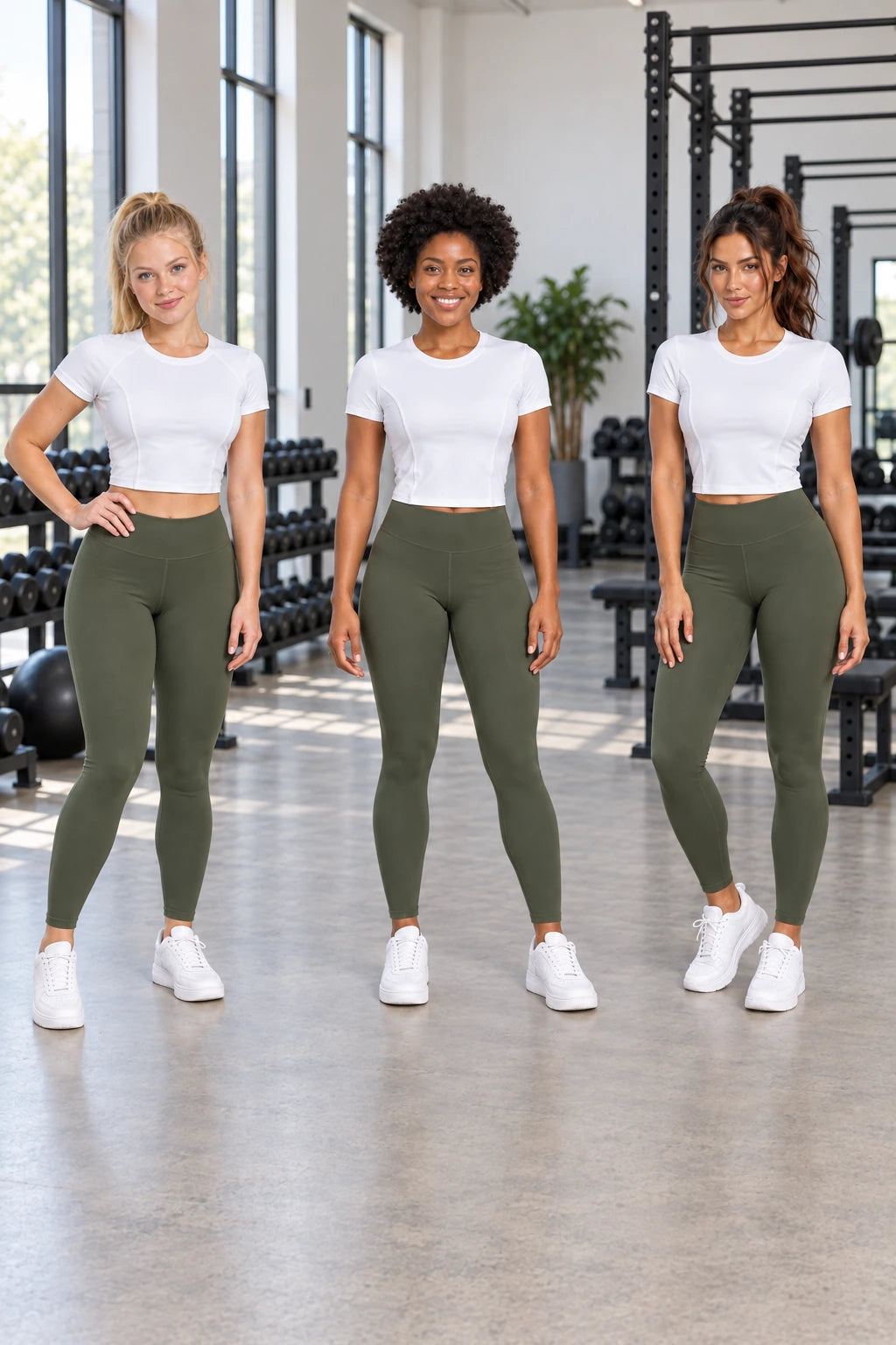 WEARHUB Polyester-Spandex Ruched-Back Short-Sleeve Active Top — product, multiracial view