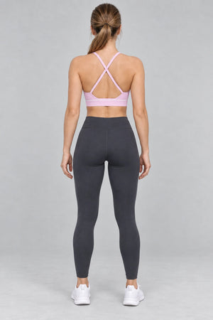 WEARHUB Polyester-Spandex EU-Sized V-Neck Sports Bra — product, back view