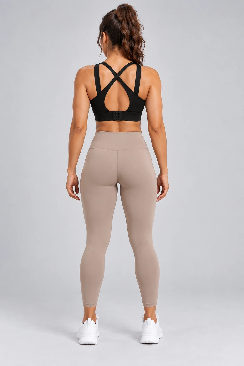 WEARHUB Polyester-Spandex Double-Strap Sports Bra — product, back view