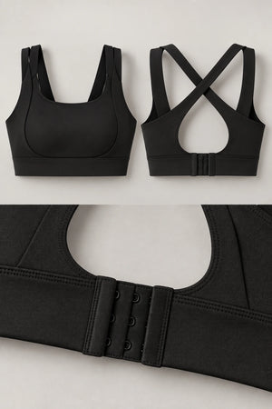 WEARHUB Polyester-Spandex Double-Strap Sports Bra — product, details view