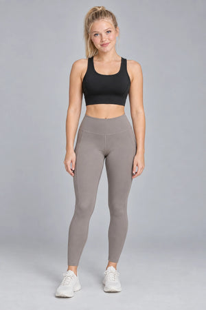 WEARHUB Polyester-Spandex Hook-and-Eye Sports Bra — Natural White, front view