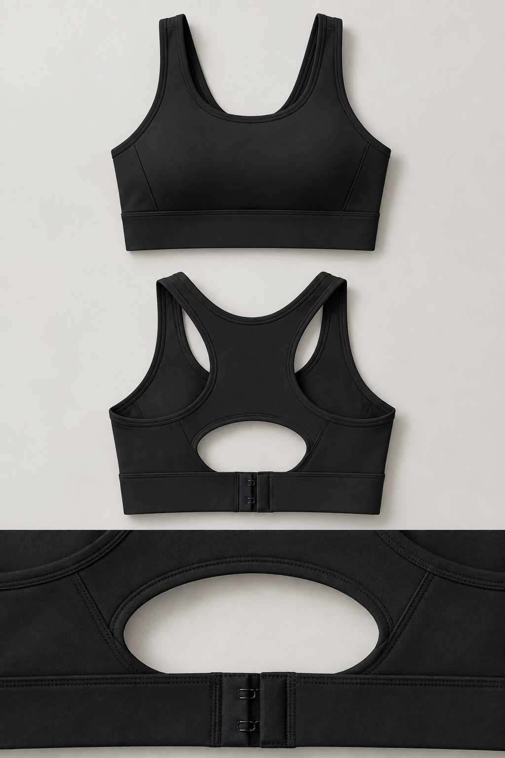 WEARHUB Polyester-Spandex Hook-and-Eye Sports Bra — product, details view