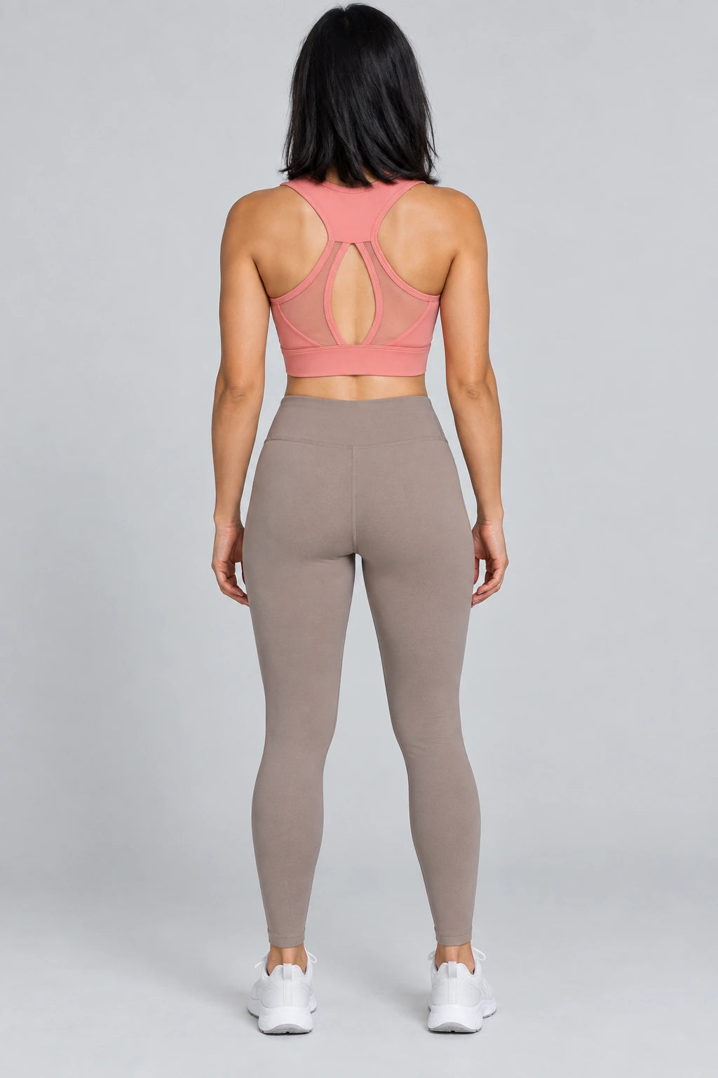 WEARHUB Polyester-Spandex Mesh-Panel Sports Bra — product, back view