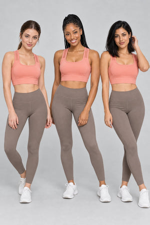 WEARHUB Polyester-Spandex Mesh-Panel Sports Bra — product, multiracial view