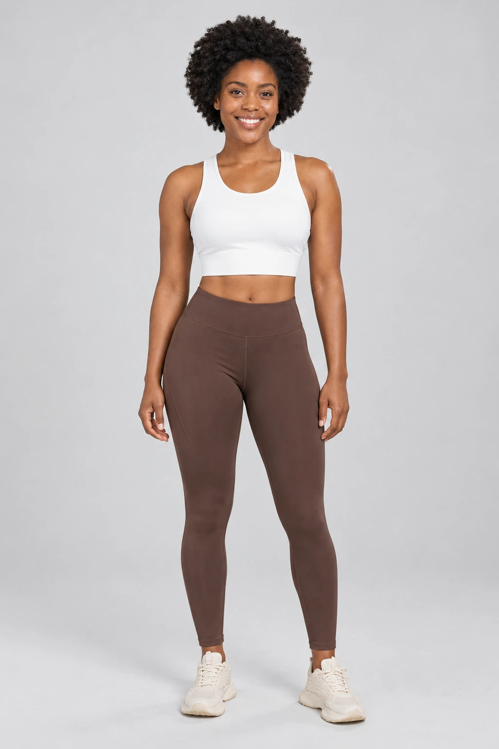 WEARHUB Polyester-Spandex Mesh Crisscross Sports Bra — White, front view