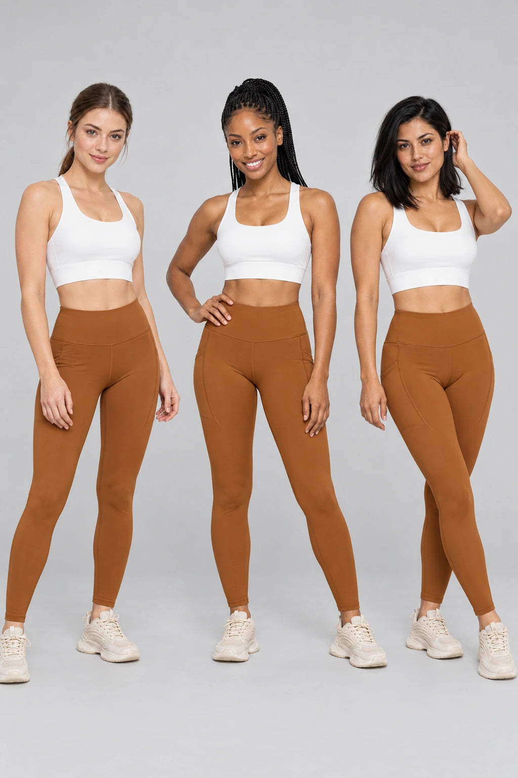 WEARHUB Polyester-Spandex Mesh Crisscross Sports Bra — product, multiracial view